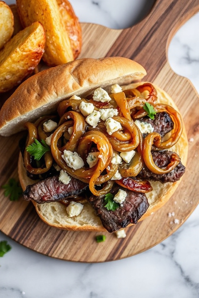 blue cheese steak sandwich