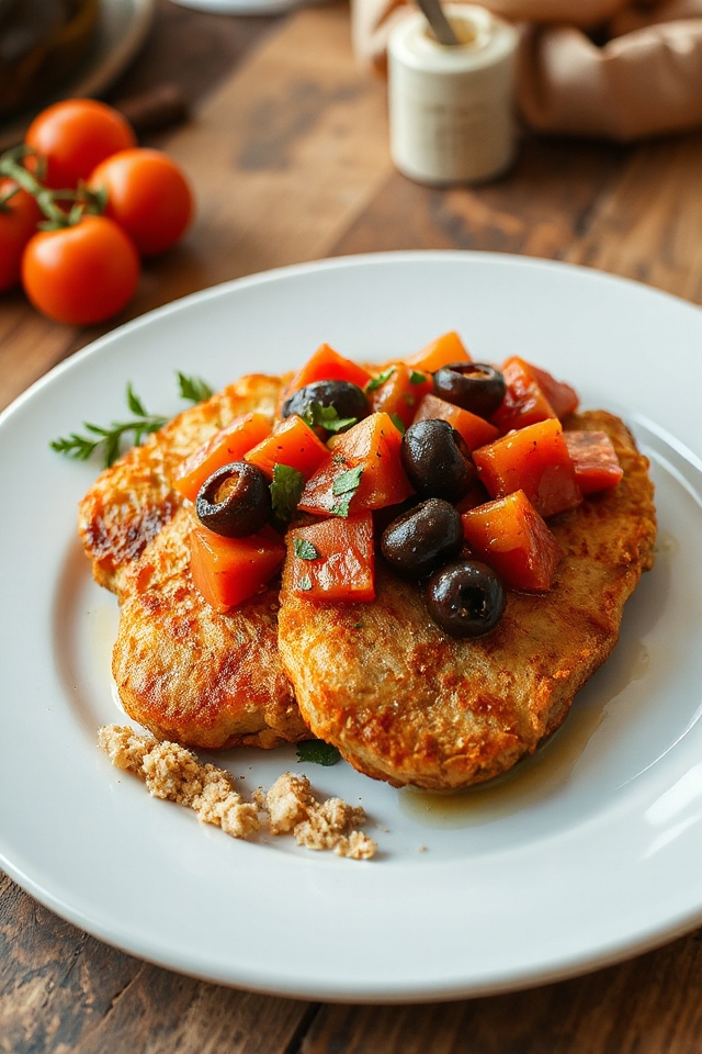 breaded steak with relish