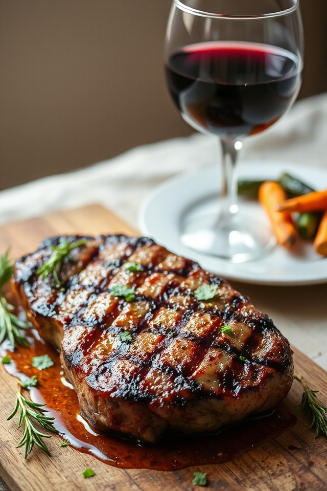 cabernet marinated flat iron steak