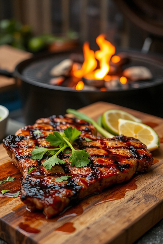 charred skirt steak marinade preparation