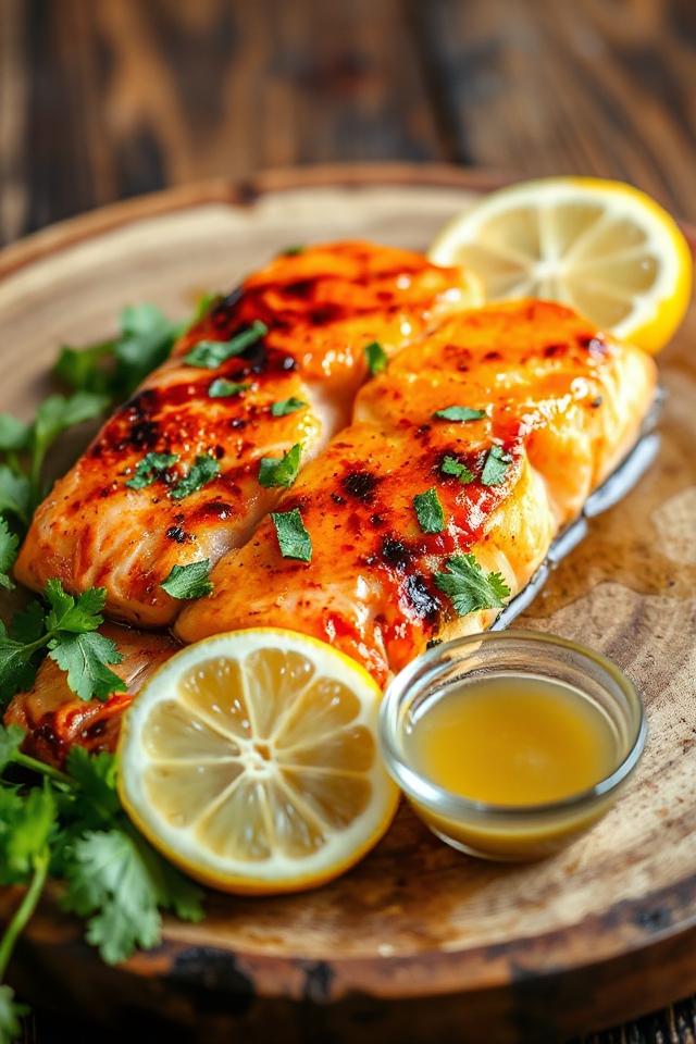 citrus glazed grilled salmon steak