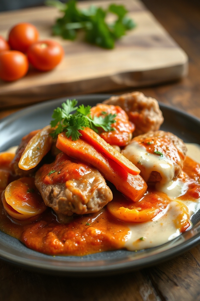 creamy tomato smothered steak