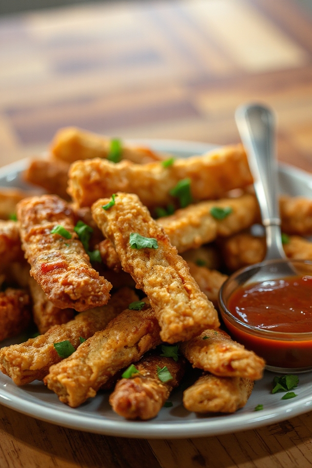 crispy garlic finger steak