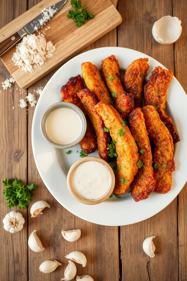 crispy garlic finger steak