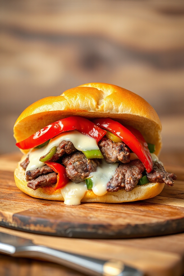delicious philly steak sandwich