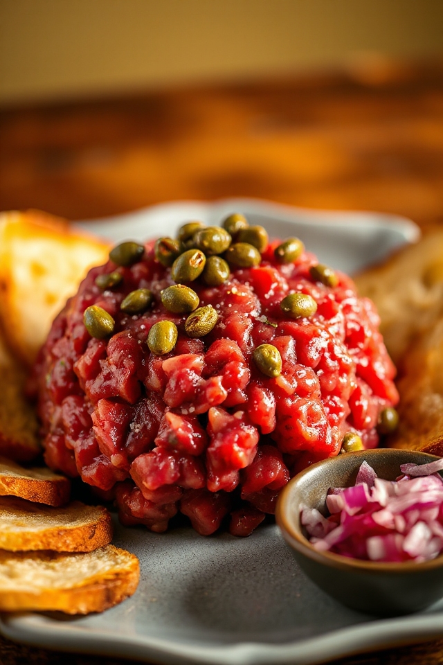 deliciously prepared steak tartare