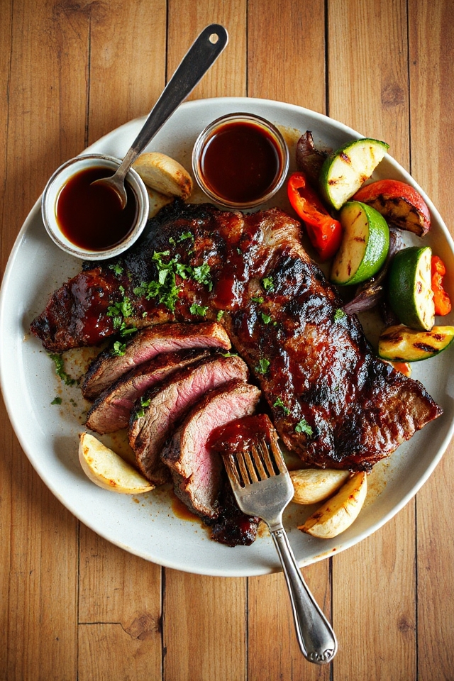 garlic barbecue beef steak