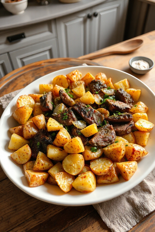 garlic steak with potatoes