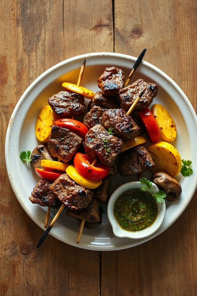 grilled steak and squash
