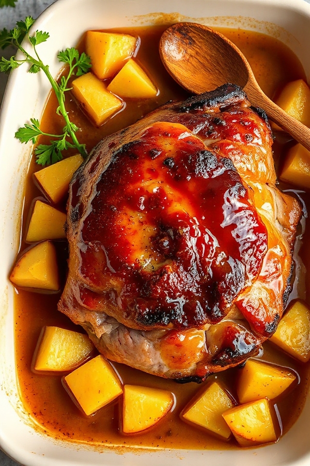 grilled steak with pineapple