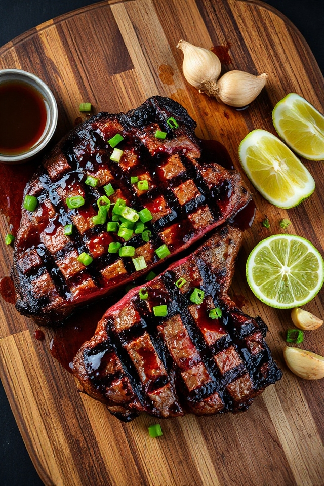 grilling bourbon glazed steak recipe