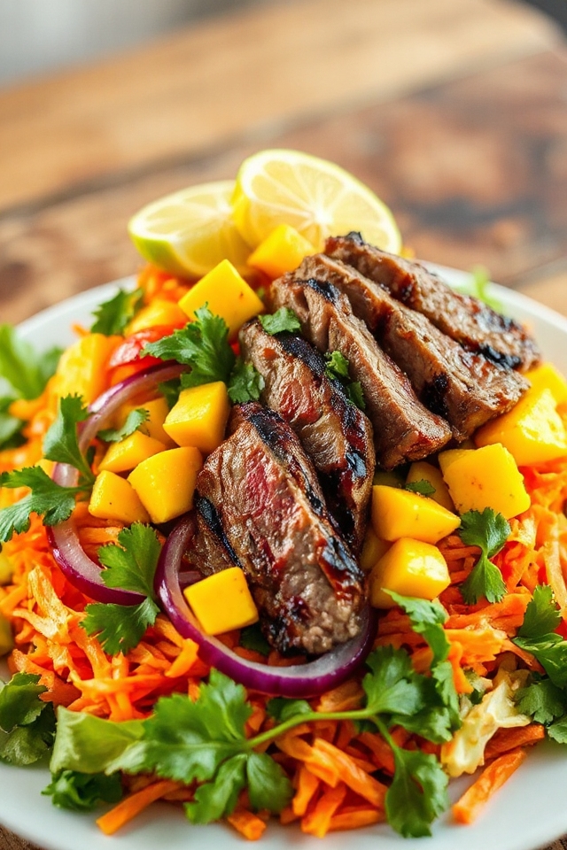 mango infused thai steak salad