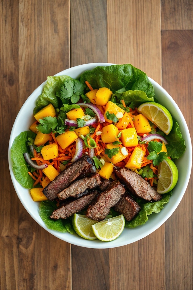 mango infused thai steak salad