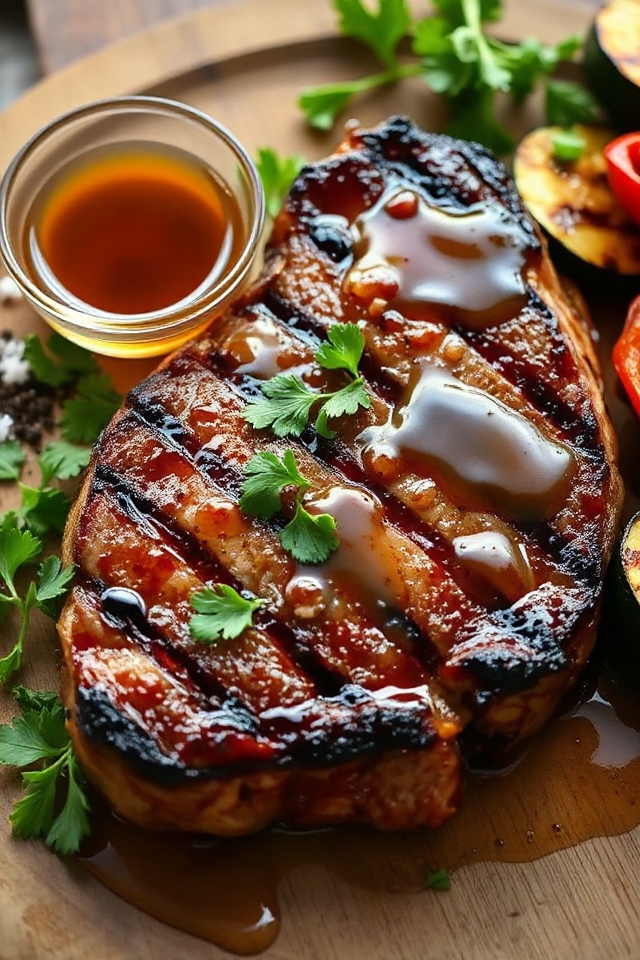 maple glazed spicy steak