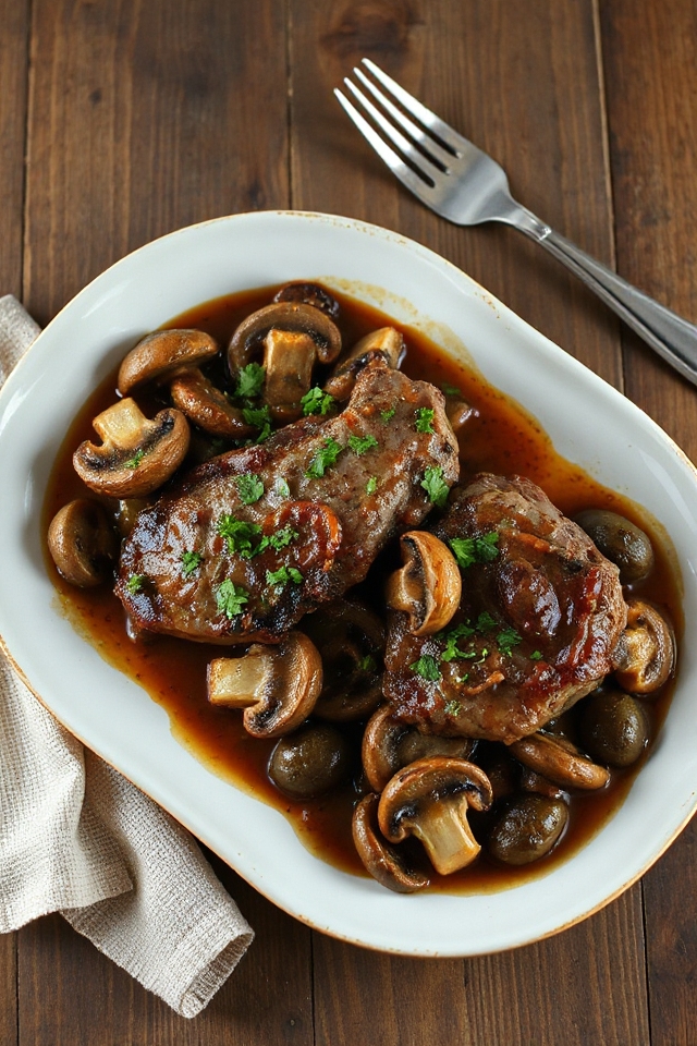 mushroom olive italian steak