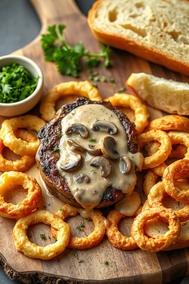 mushroom steak with red wine