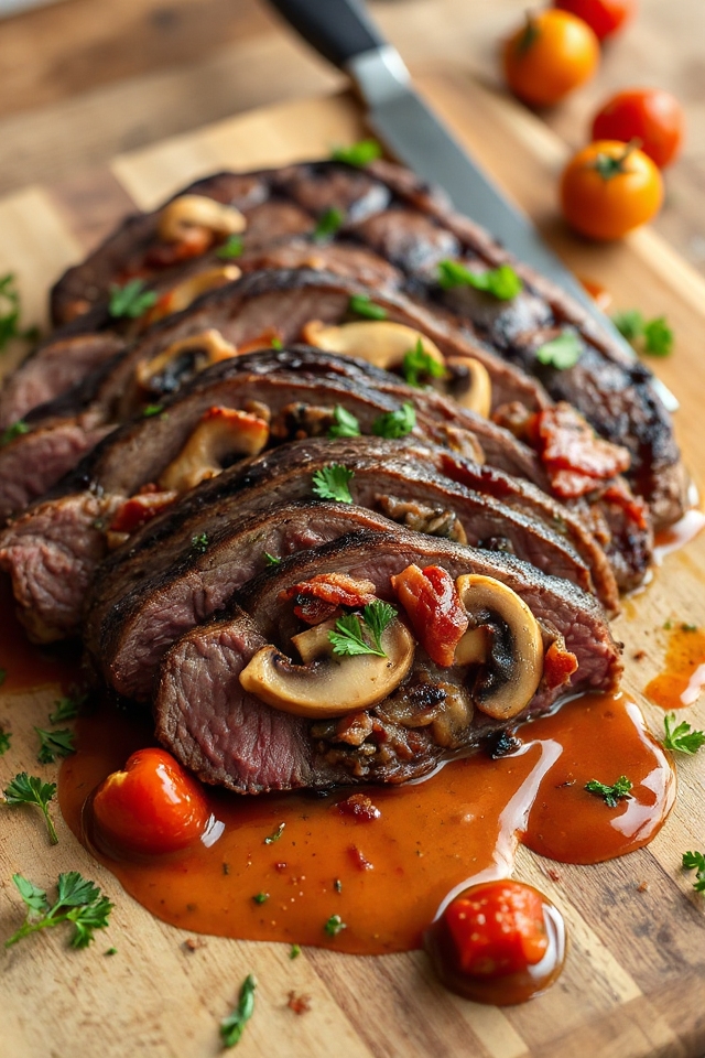 mushroom stuffed flank steak recipe