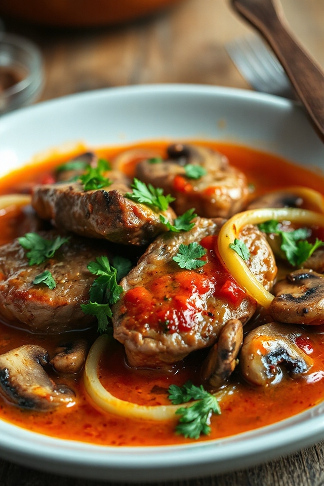 mushroom tomato spanish steak