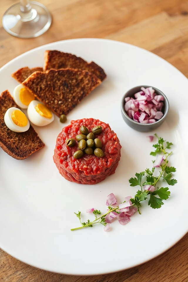 raw beef with wine