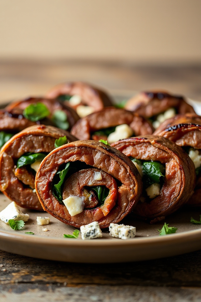 savory stuffed steak rolls