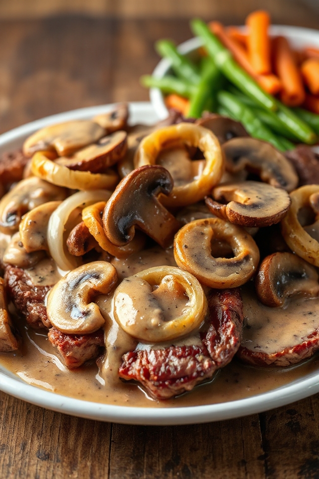 slow cooked mushroom steak delight