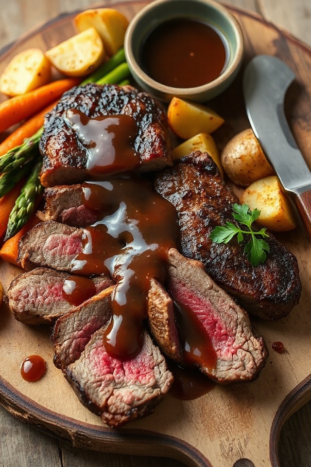 spicy maple flavored steak dish