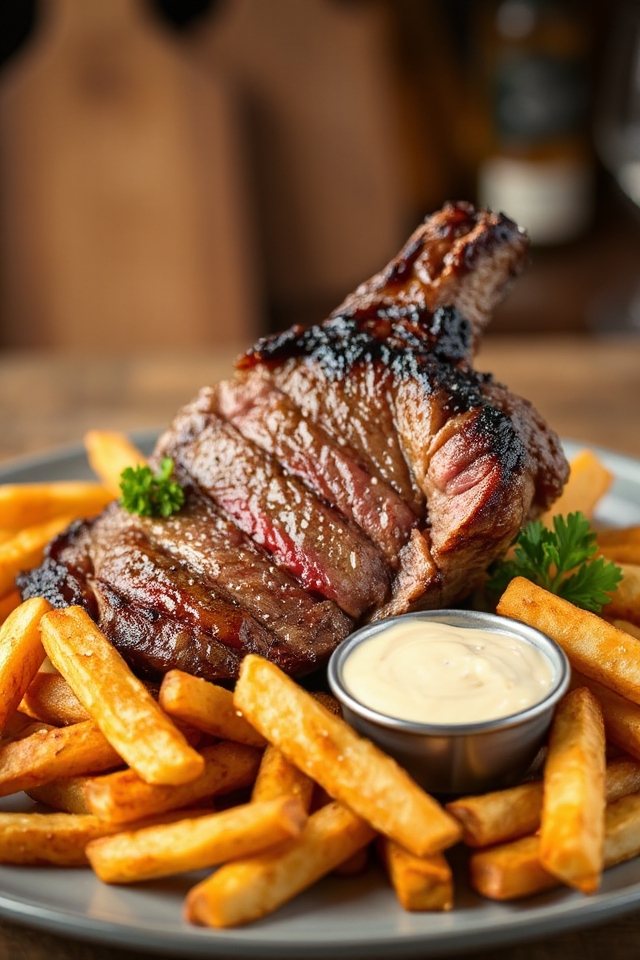 steak and crispy frites