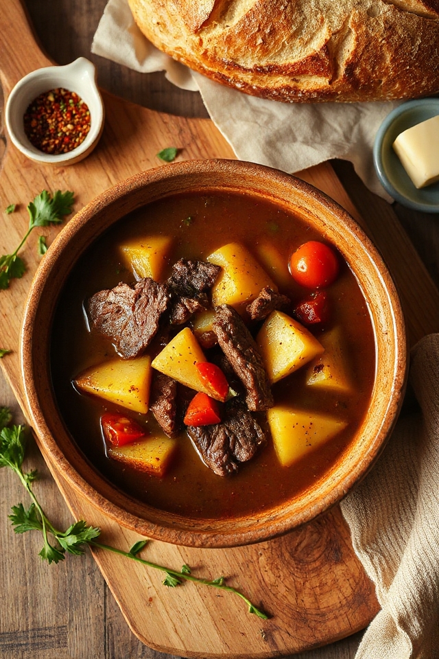 steak and garlic soup