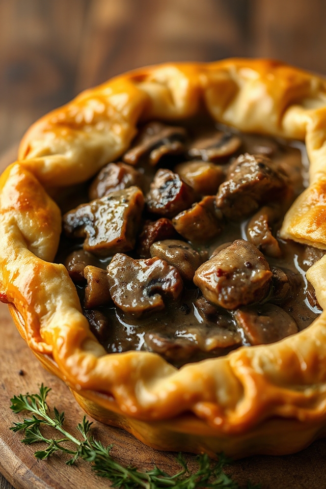 steak and mushroom gravy pie