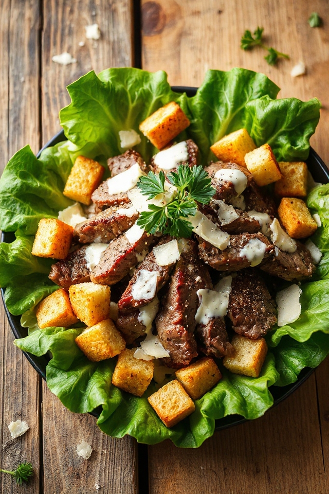 steak caesar salad recipe