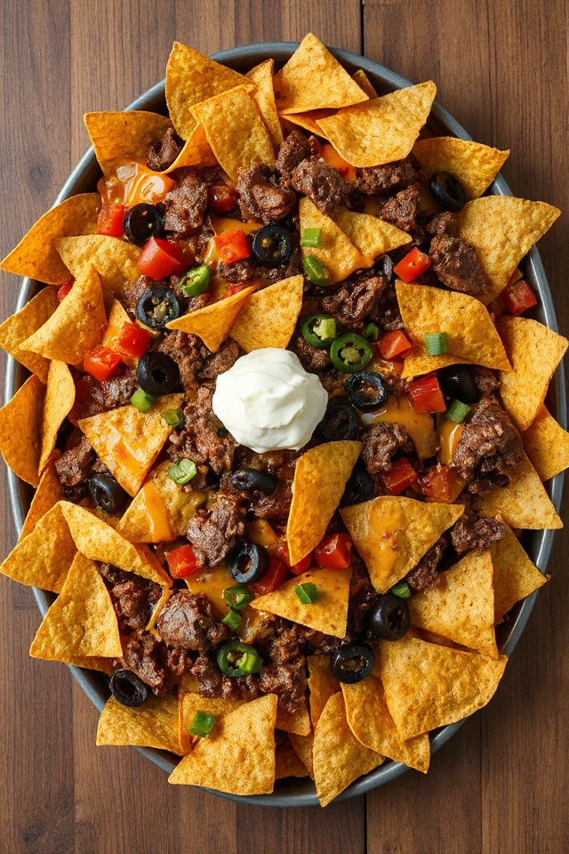 steak nachos with toppings