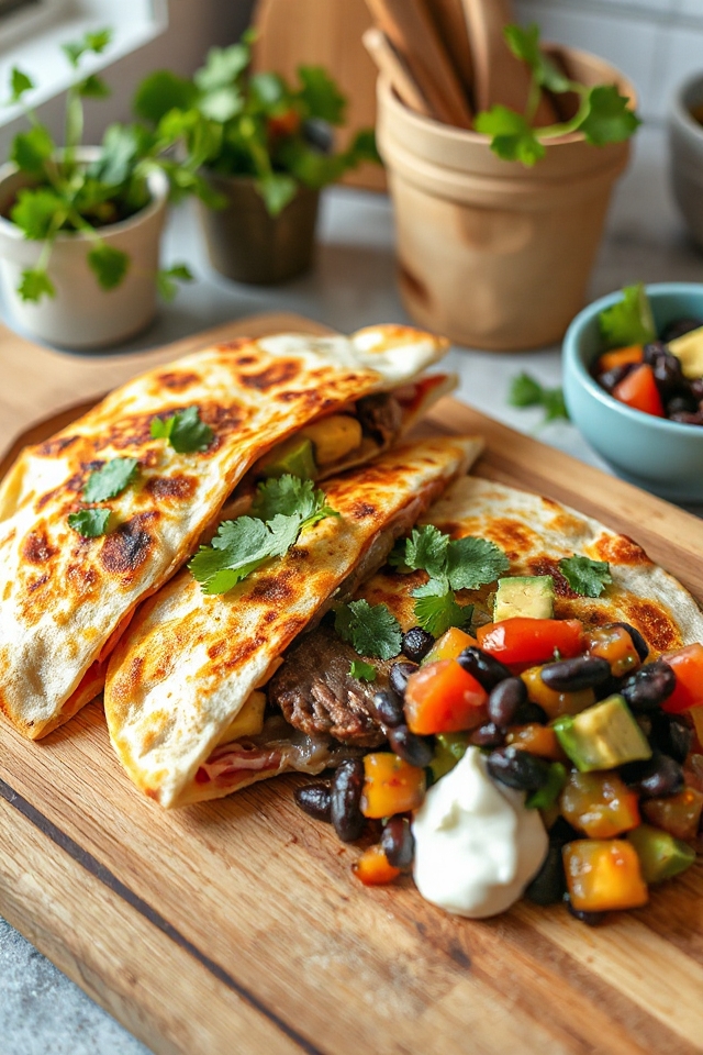 steak quesadillas with salsa