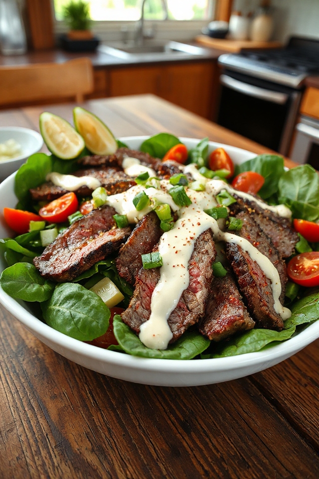 steak salad with ranch dressing