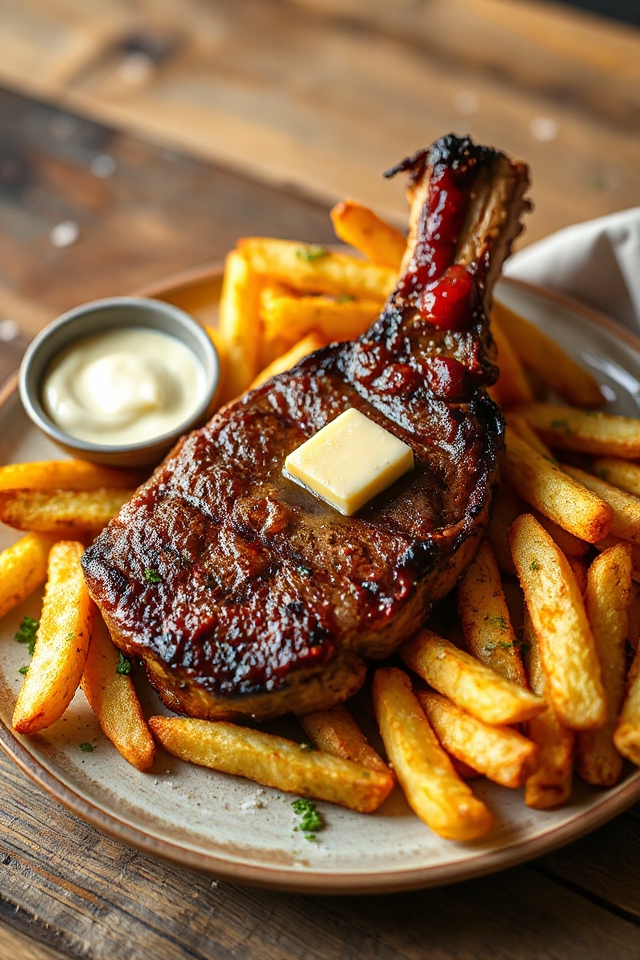 steak with crispy fries