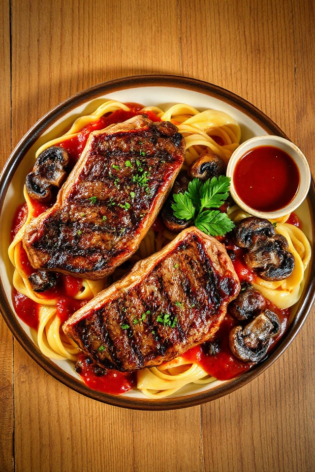 steak with red wine sauce