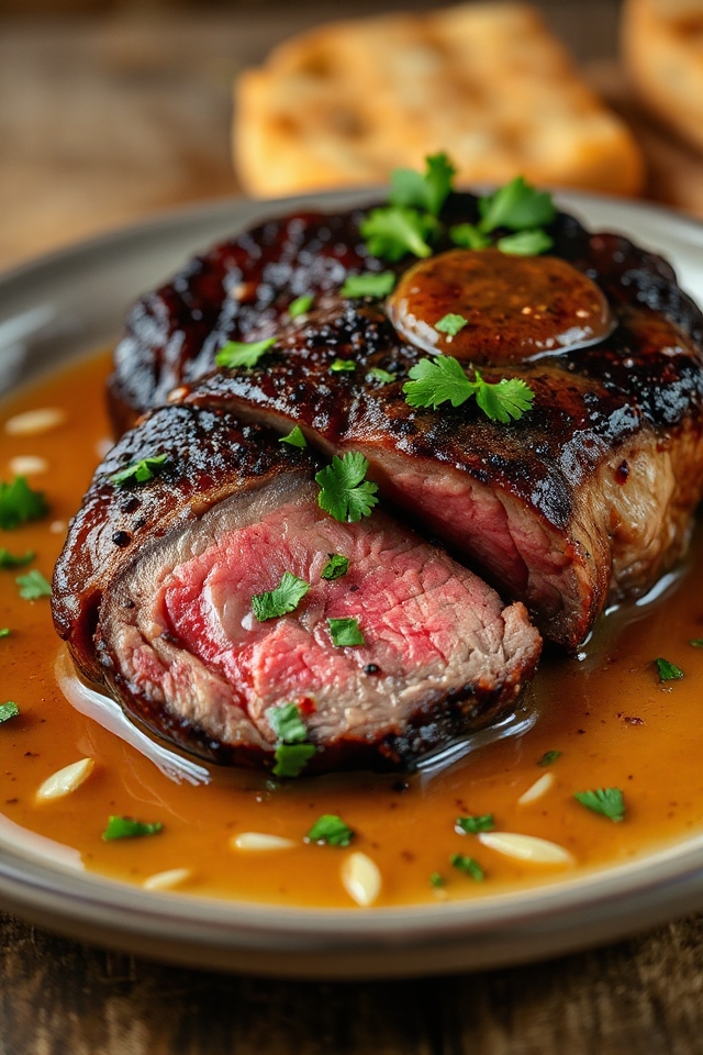 steak with rich sauce