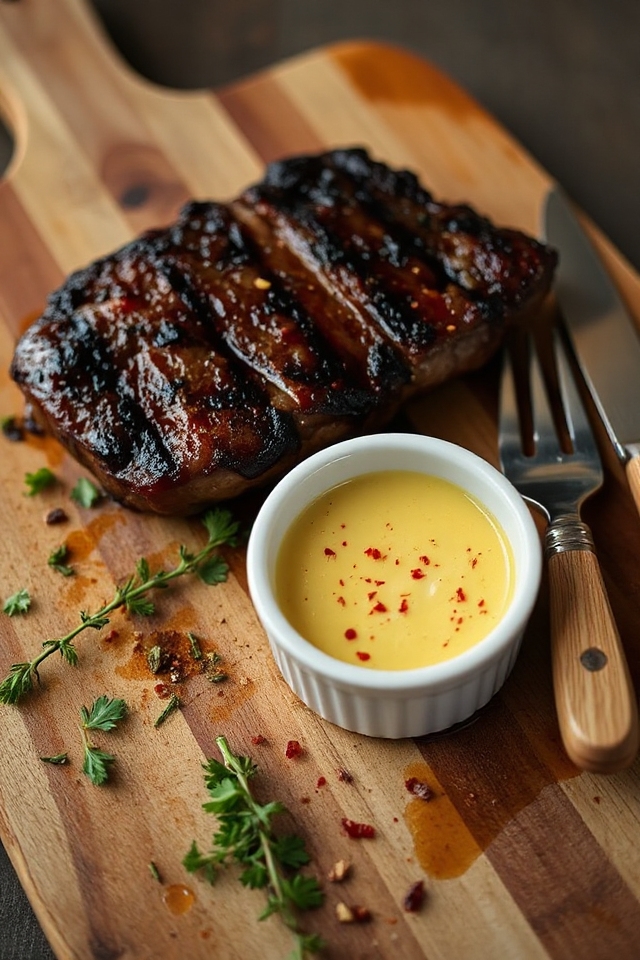 steak with sweet butter
