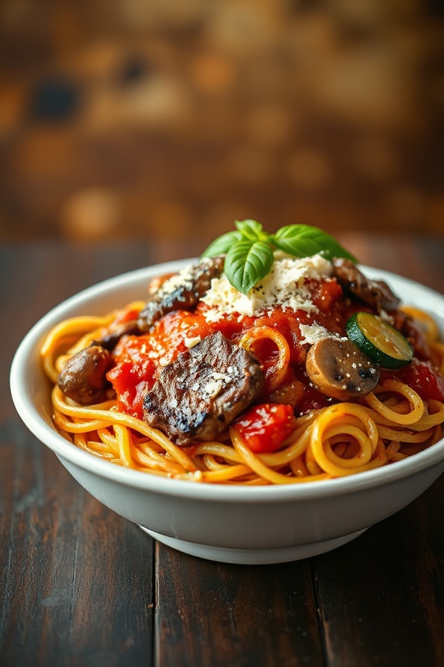 steak zucchini spaghetti recipe