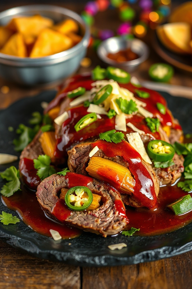 tamale stuffed flank steak delight