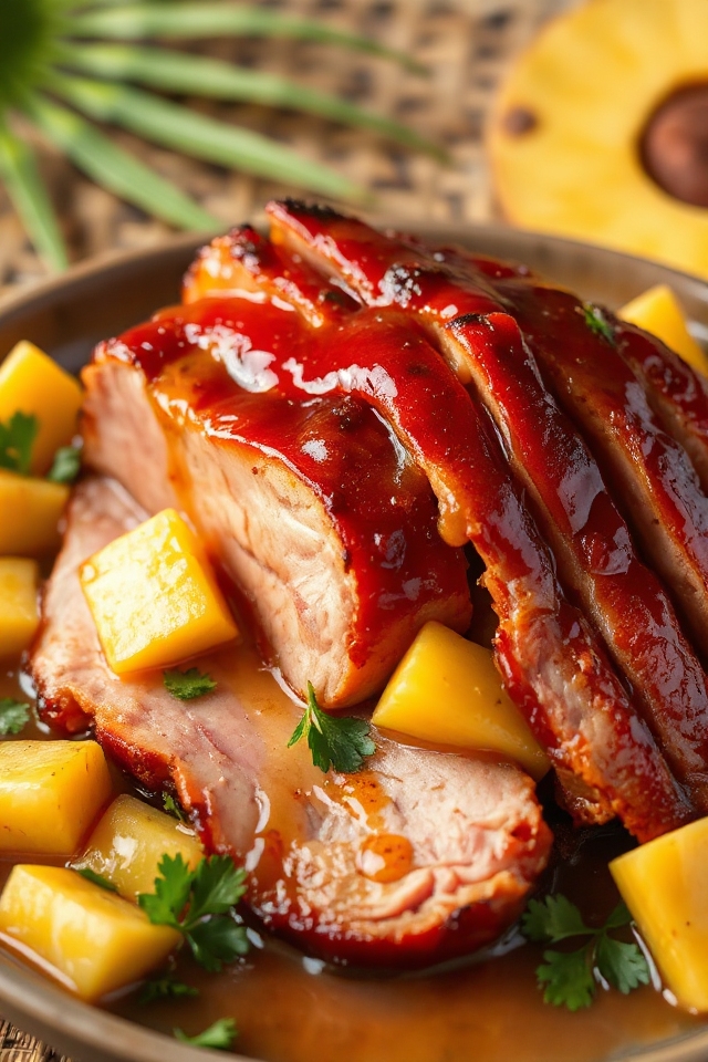 tropical glazed ham steak