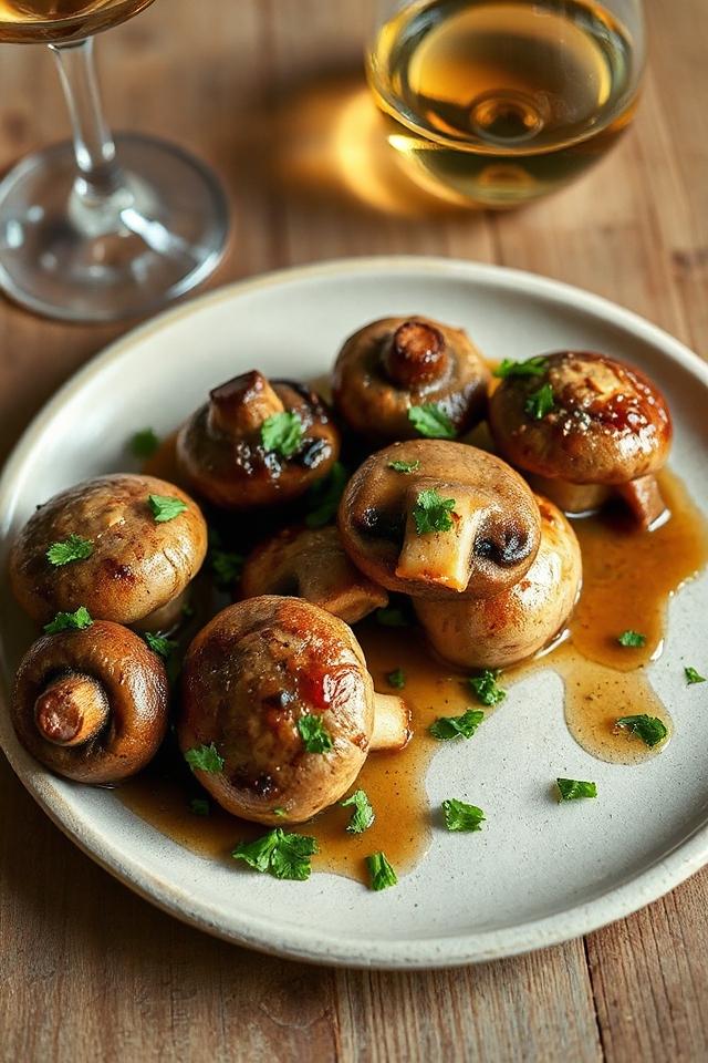 wine braised mushrooms steak recipe