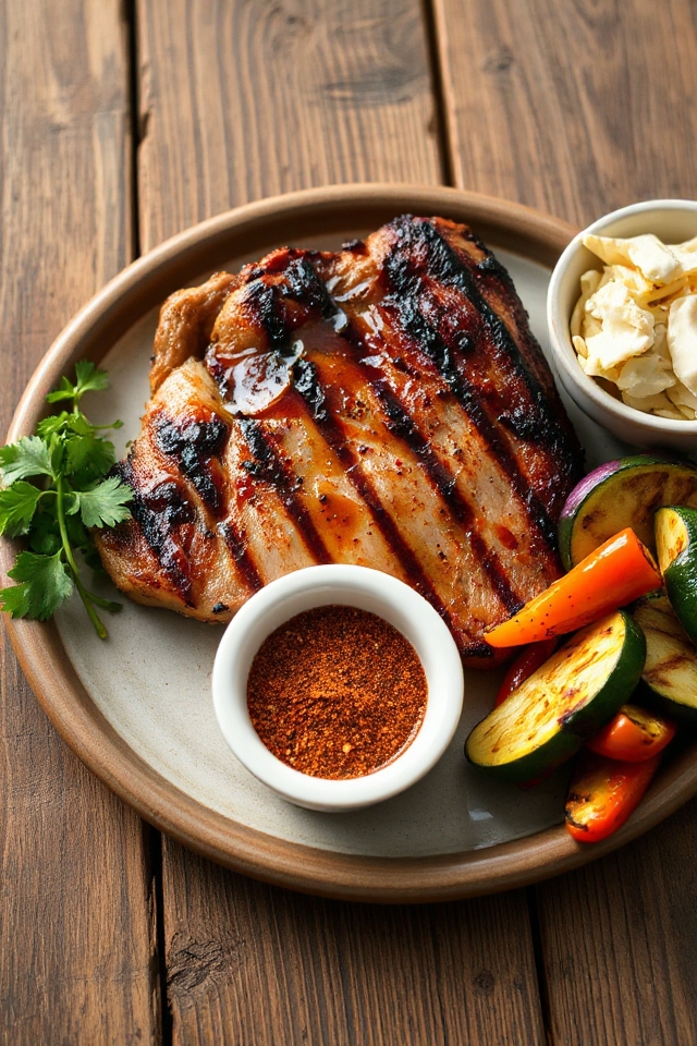 worcestershire grilled pork steak
