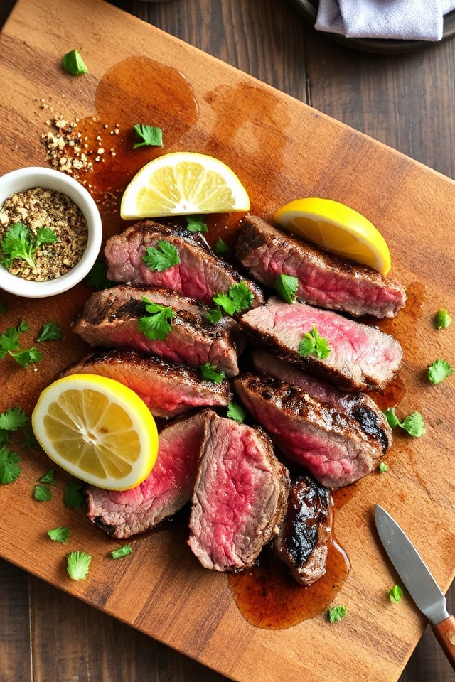 zesty lemon garlic flank steak