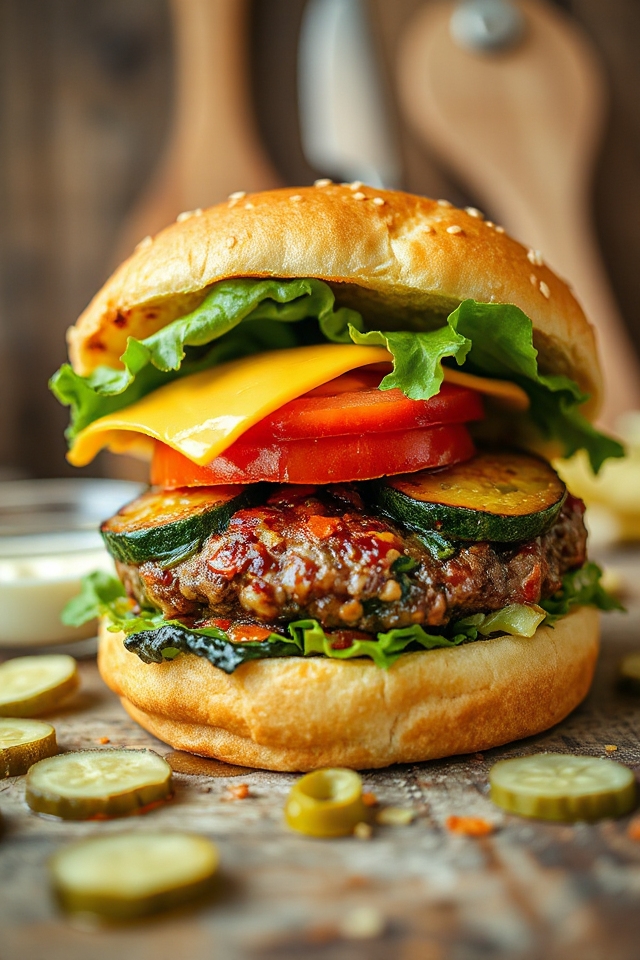 zucchini loaded steak burger recipe